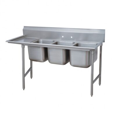 Advance Tabco 9-23-60-24L 95″ (3) Three Compartment Sink