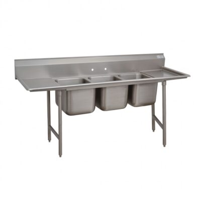 Advance Tabco 9-23-60-36RL 139″ (3) Three Compartment Sink