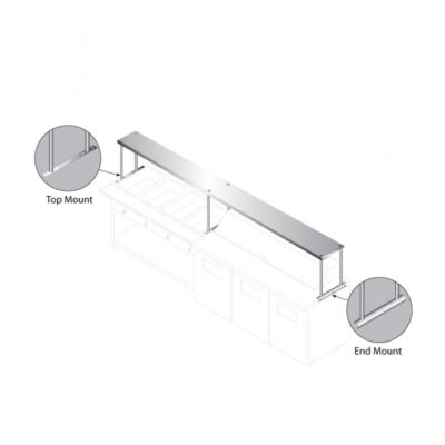 Advance Tabco CU-18-108 108″ Table-Mounted Overshelf