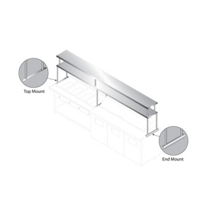 Advance Tabco CU-18-132-2 132″ Table-Mounted Overshelf