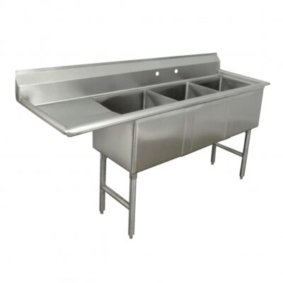 Advance Tabco FC-3-1515-15L-X 62″ (3) Three Compartment Sink