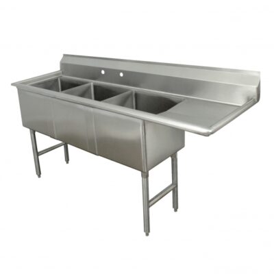 Advance Tabco FC-3-1515-15R-X 62″ (3) Three Compartment Sink