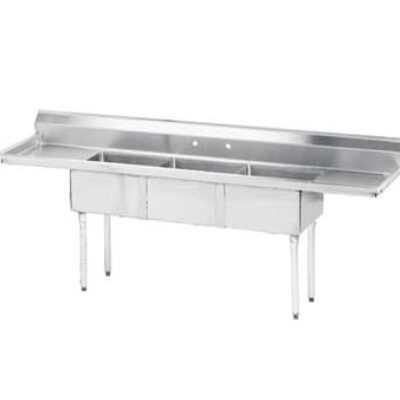 Advance Tabco FE-3-1416-12RL-X 66″ (3) Three Compartment Sink