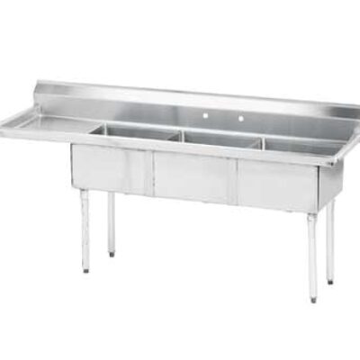 Advance Tabco FE-3-1515-15L-X 62″ (3) Three Compartment Sink