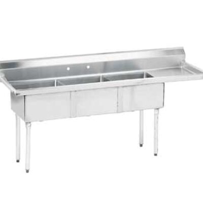 Advance Tabco FE-3-1620-18R-X 68″ (3) Three Compartment Sink