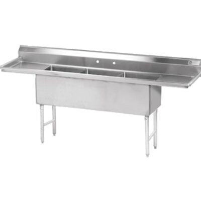 Advance Tabco FS-3-1824-18RL 90″ (3) Three Compartment Sink