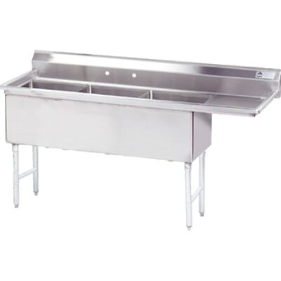 Advance Tabco FS-3-2424-18R 92″ (3) Three Compartment Sink