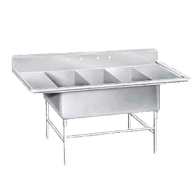 Advance Tabco K7-3-2030-24RL 108″ (3) Three Compartment Sink