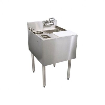 Glastender C-MFS-12 12″ 1-Compartment Underbar Sink w/ Splash-Mount Faucet, No Drainboards