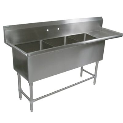 John Boos 3PB20-1D18R 82″ (3) Three Compartment Sink